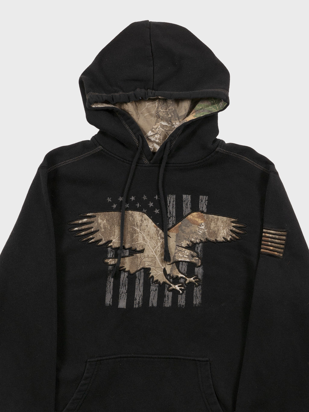 BUCKWEAR TREE CAMO AMERICAN FLAG HOODIE