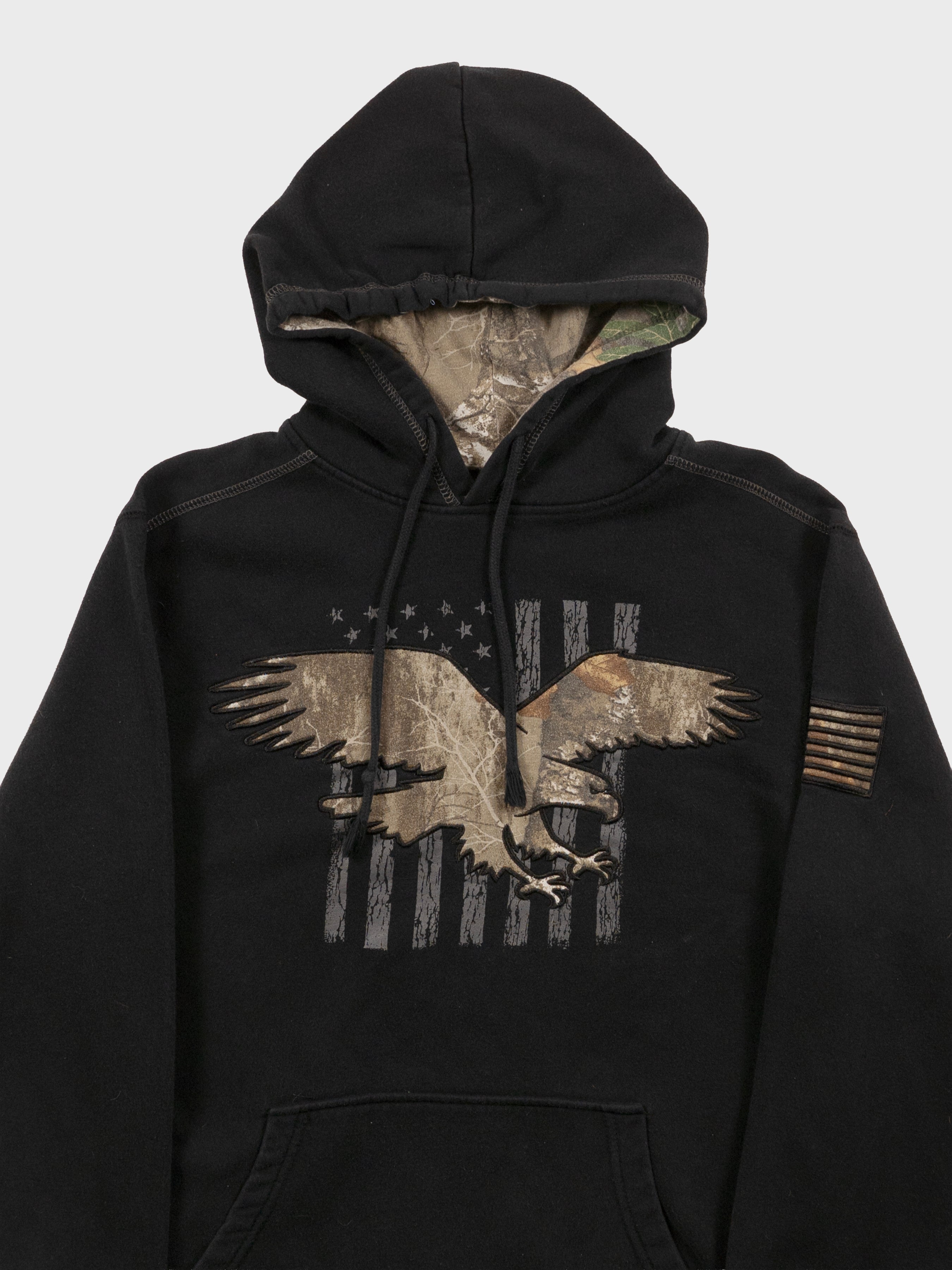 BUCKWEAR TREE CAMO AMERICAN FLAG HOODIE
