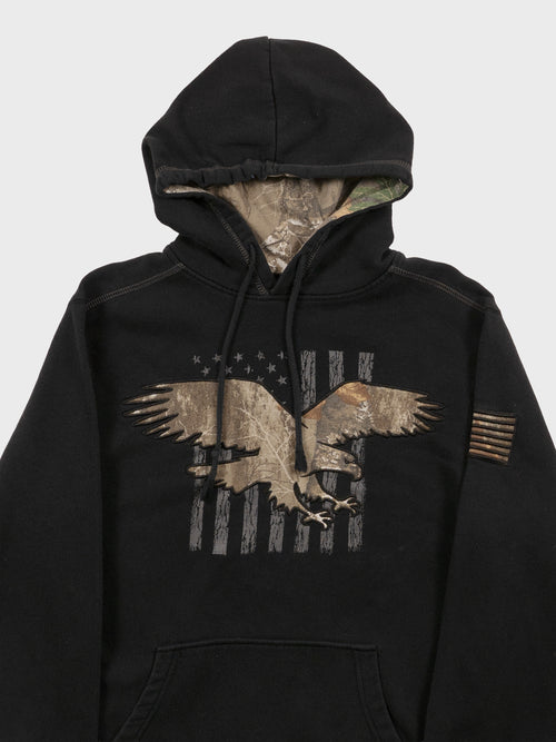 BUCKWEAR TREE CAMO AMERICAN FLAG HOODIE