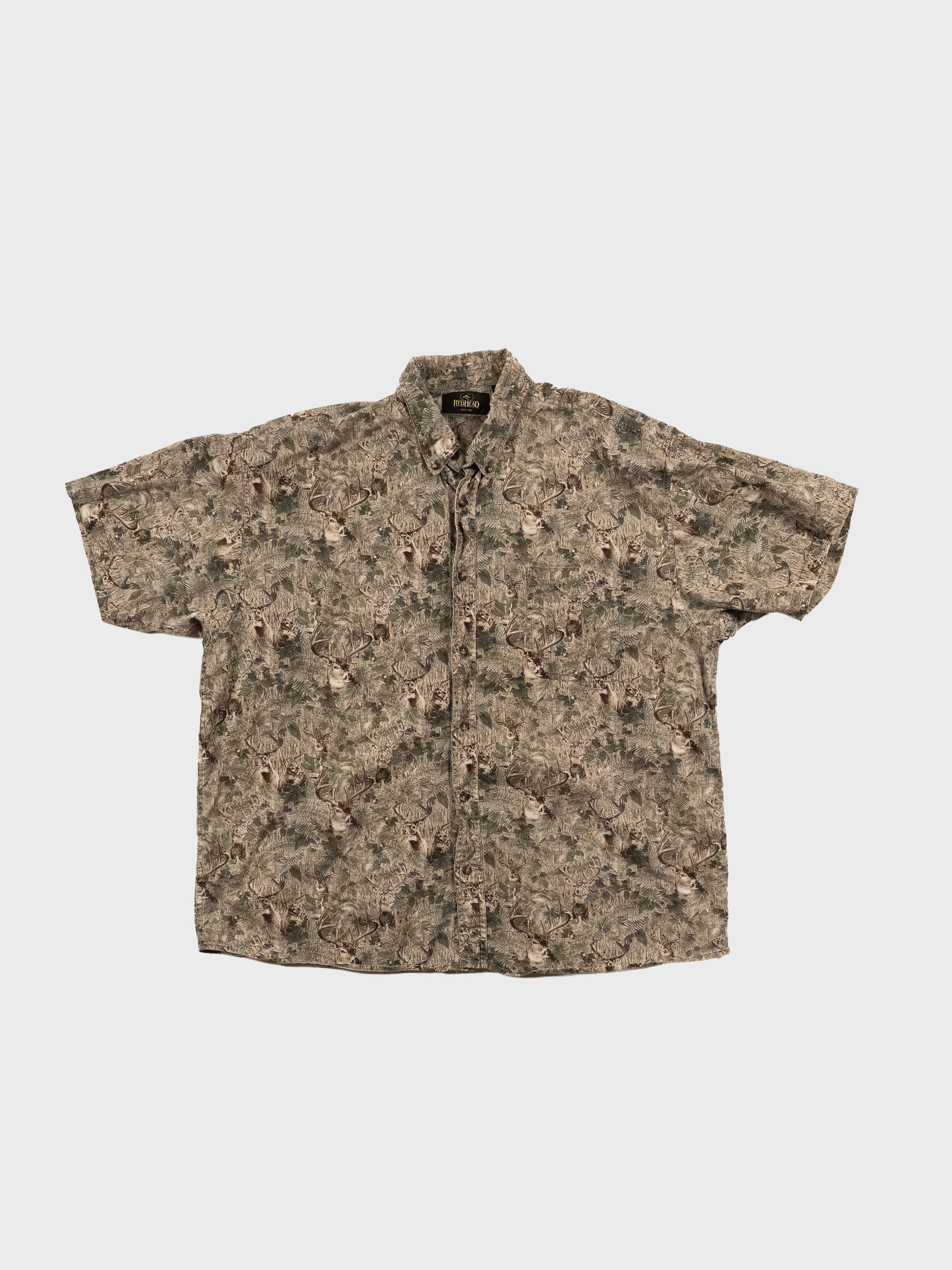 REDHEAD DEER CAMO SHORT SLEEVE BUTTON DOWN SHIRT