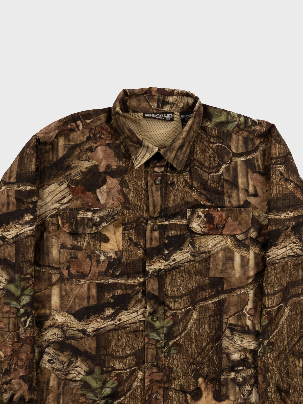 MOSSY OAK BREAK UP INFINITY CAMO RIP-STOP BUTTON  UP SHIRT