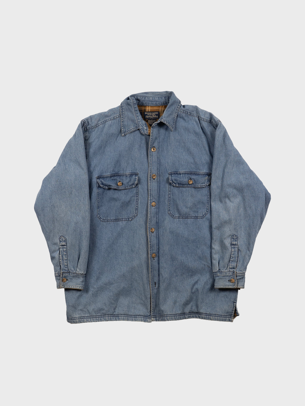MOOSE CREEK DENIM BUTTON UP FLANNEL LINED SHIRT