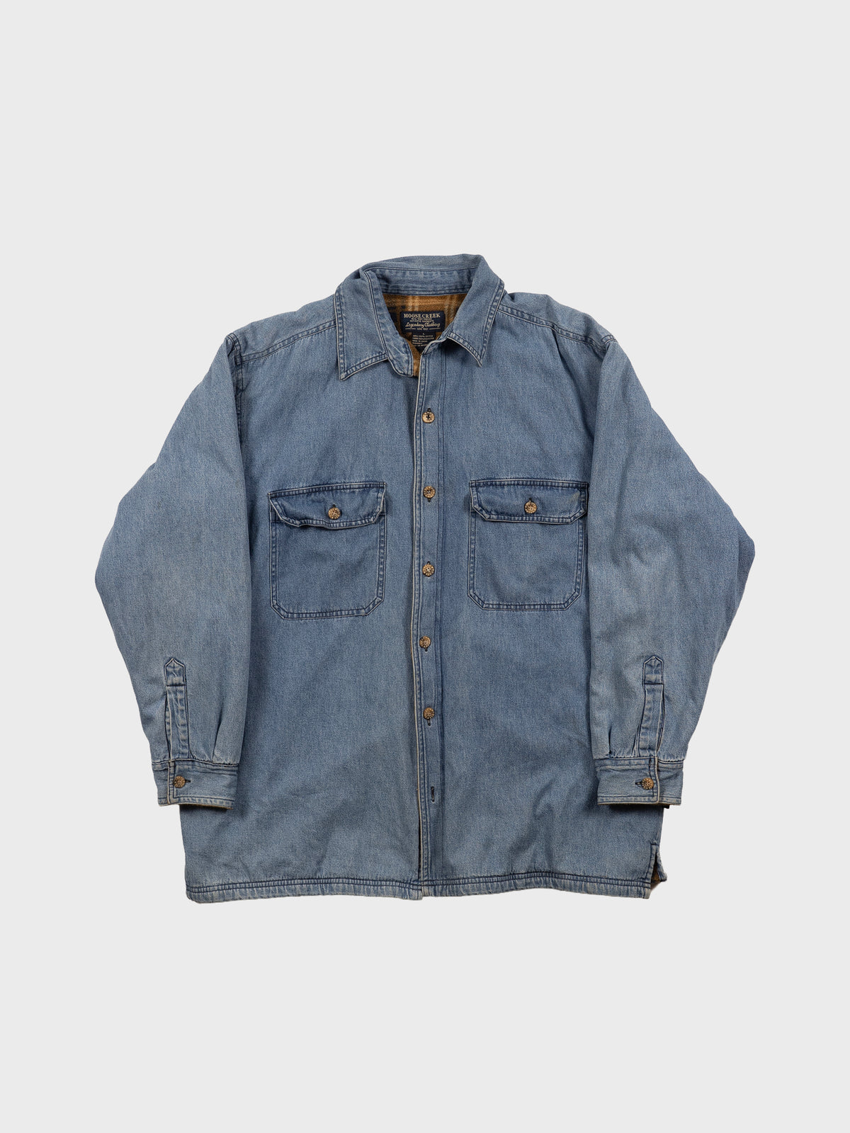 MOOSE CREEK DENIM BUTTON UP FLANNEL LINED SHIRT