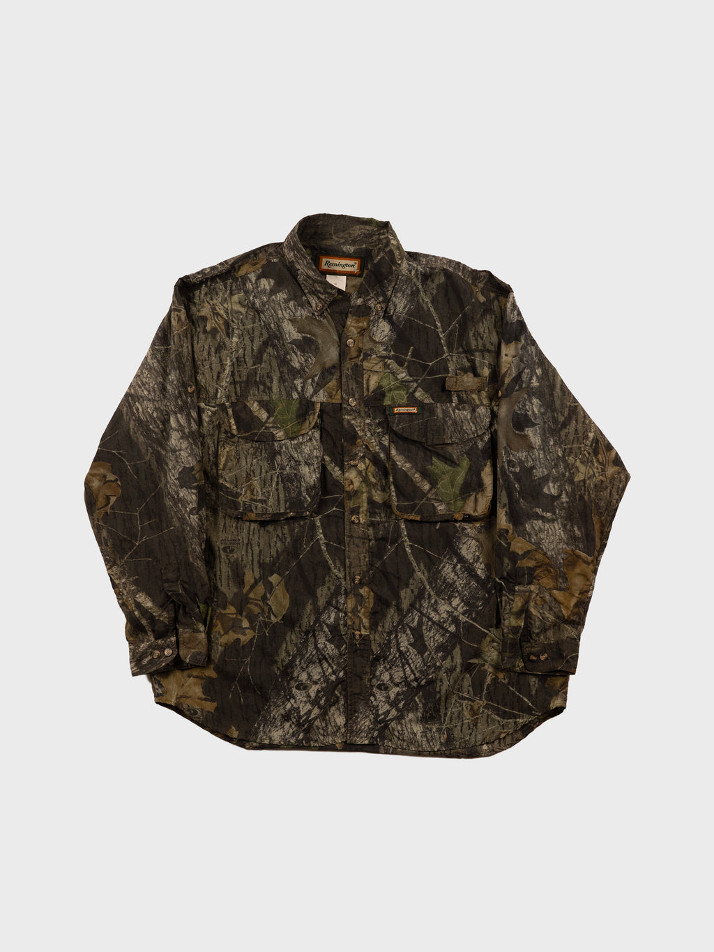 REMINGTON MOSSY OAK BREAK UP CAMO BUTTON DOWN SHIRT