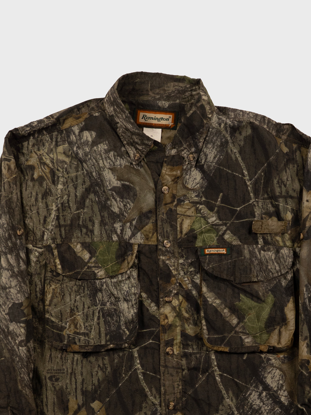 REMINGTON MOSSY OAK BREAK UP CAMO BUTTON DOWN SHIRT