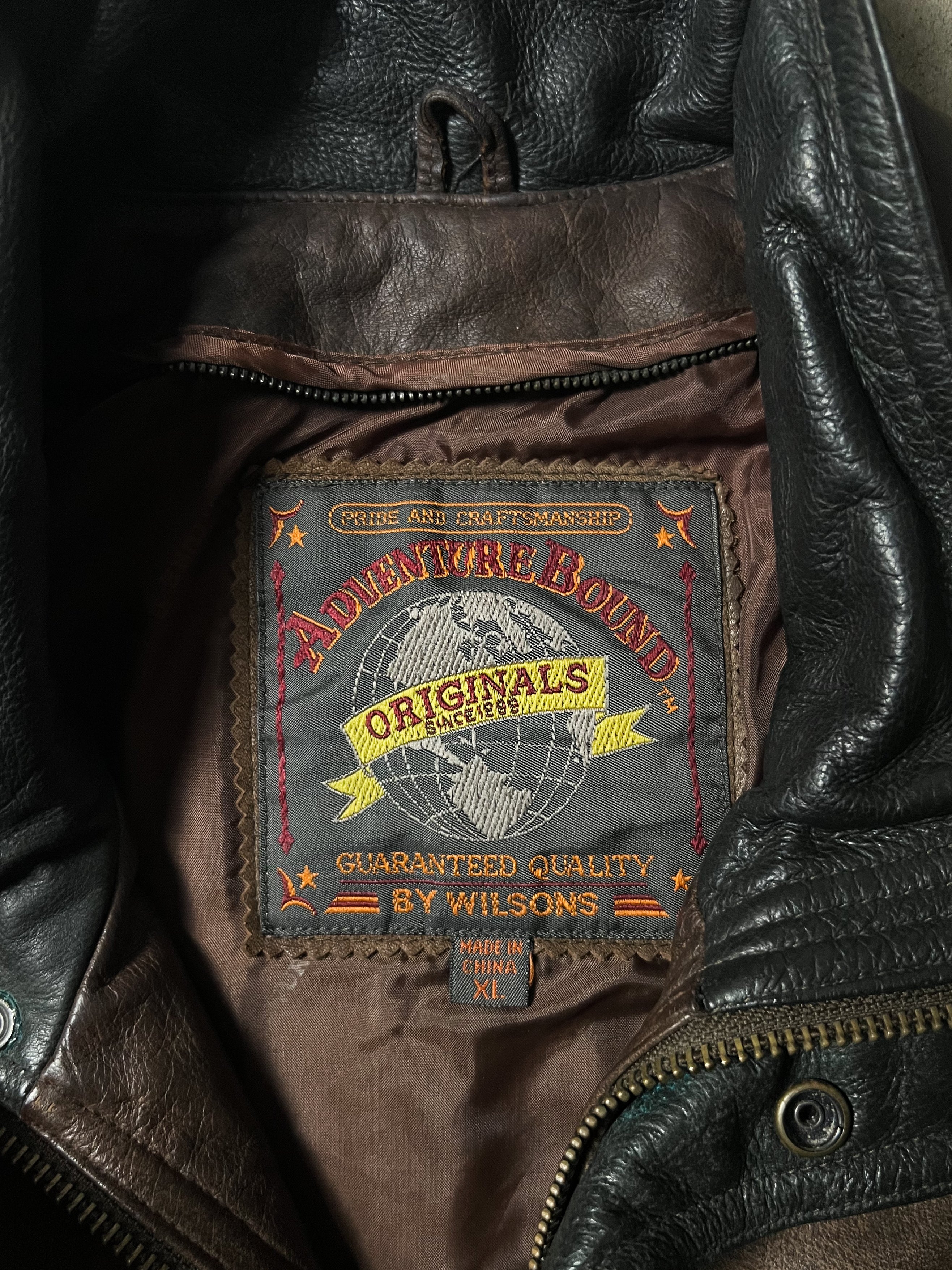 90'S WILSONS ADVENTURE BOUND LEATHER AVIATOR JACKET | XL